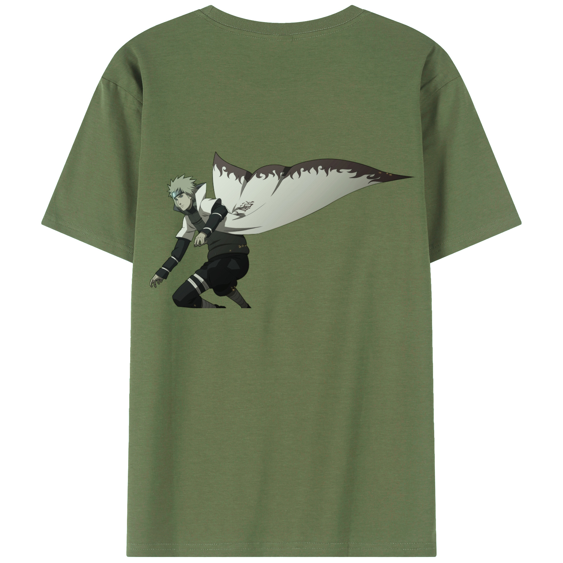 （画像用） NARUTO -ナルト- 波風 ミナト Namikaze Minato 綿100％ メンズ半袖Tシャツ（バックプリント） 通気性
